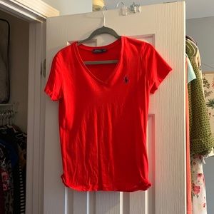 Orange / red polo shirt small